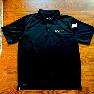 New Orleans Saints Nike Polo Men's Black Large -Good Pre Worn Condition.